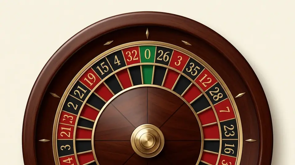 European roulette wheel with single zero and red/black table layout