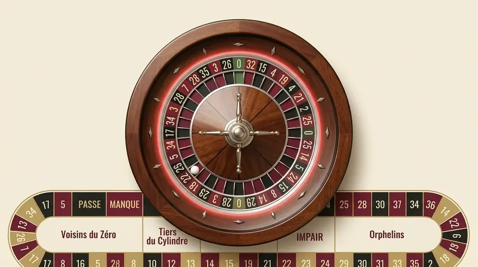 Voisins du Zero wheel sector covering 17 numbers around zero
